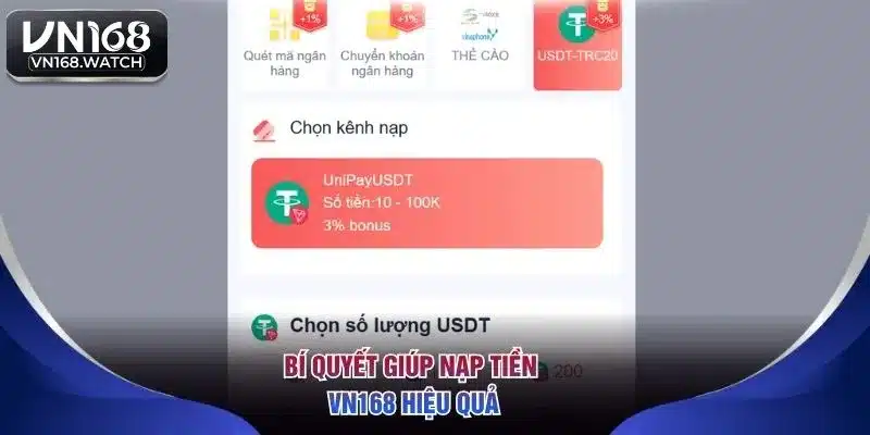 Bí quyết giúp nạp tiền VN168 hiệu quả