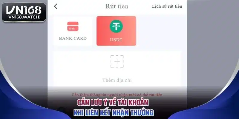 Cần lưu ý về tài khoản khi liên kết nhận thưởng