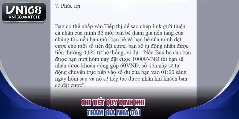Chi tiết quy định khi tham gia nhà cái