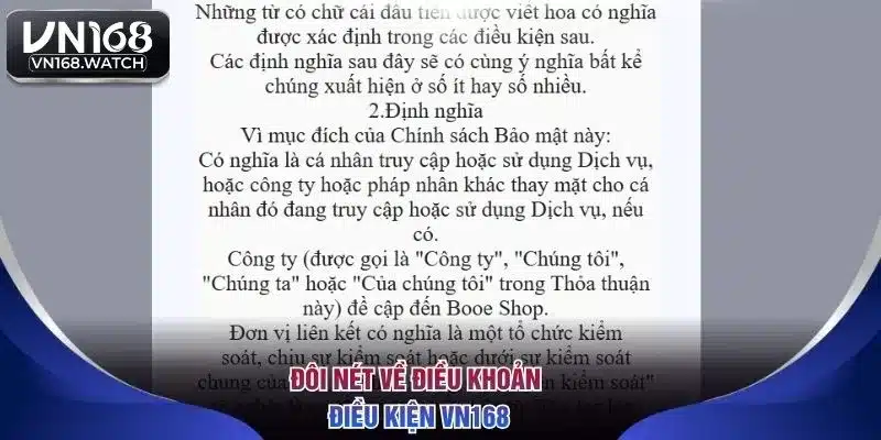 Đôi nét về điều khoản điều kiện VN168