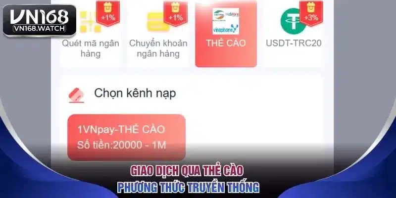 Giao dịch qua thẻ cào phương thức truyền thống