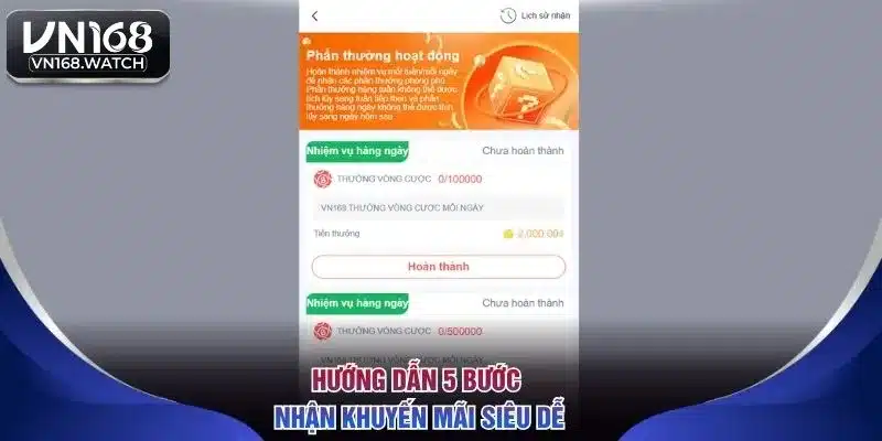 Hướng dẫn 5 bước nhận khuyến mãi siêu dễ