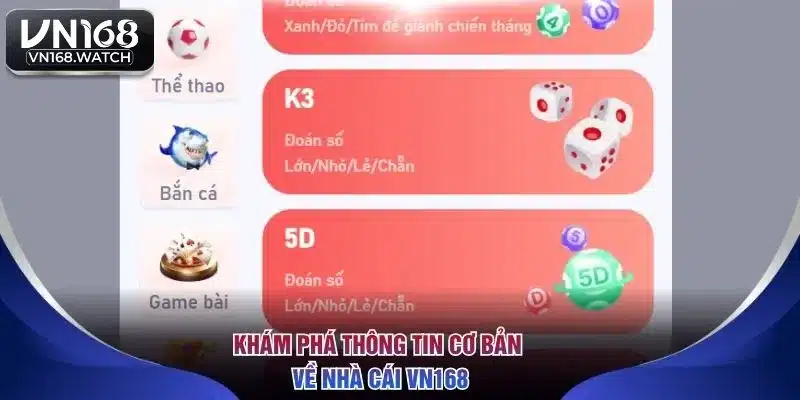 Khám phá thông tin cơ bản về nhà cái VN168