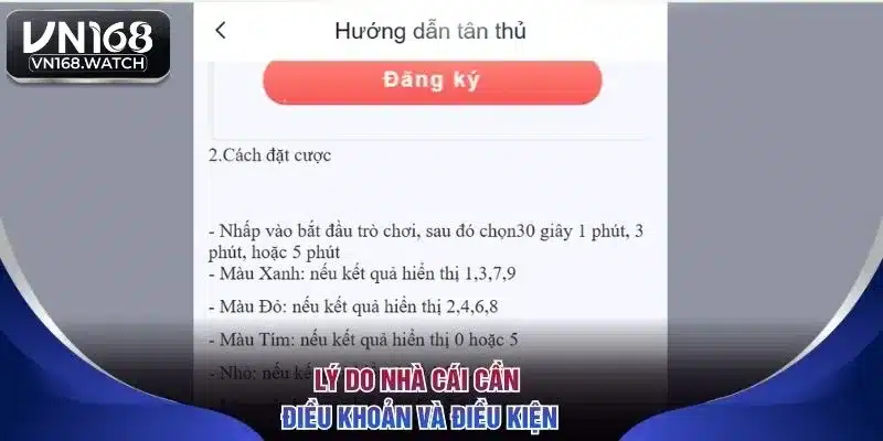 Lý do nhà cái cần điều khoản và điều kiện