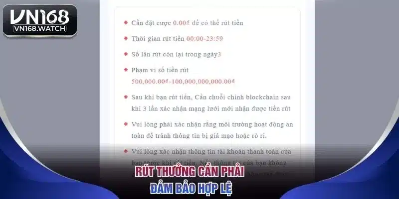 Rút thưởng cần phải đảm bảo hợp lệ