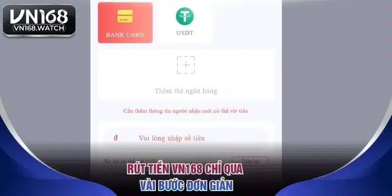 Rút tiền VN168 chỉ qua vài bước đơn giản