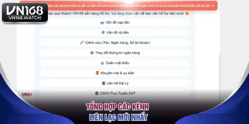 Tổng hợp các kênh liên lạc mới nhất