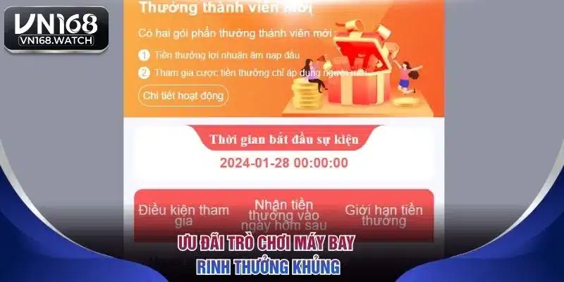 Ưu đãi trò chơi máy bay rinh thưởng khủng