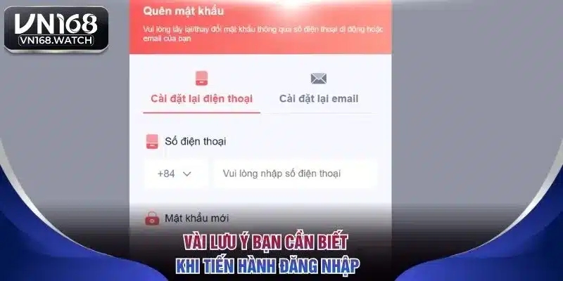 Vài lưu ý bạn cần biết khi tiến hành đăng nhập